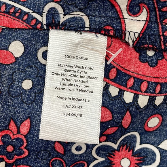 Talbots Long Sleeve Button Down Shirt XL Colorful Print 100% Cotton EUC - Picture 9 of 10